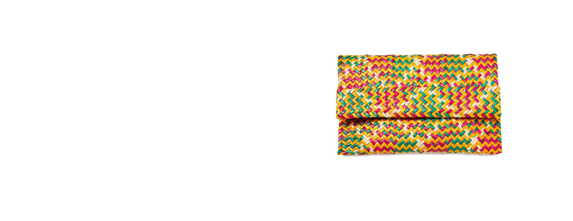 Multicolor Raffia Clutch