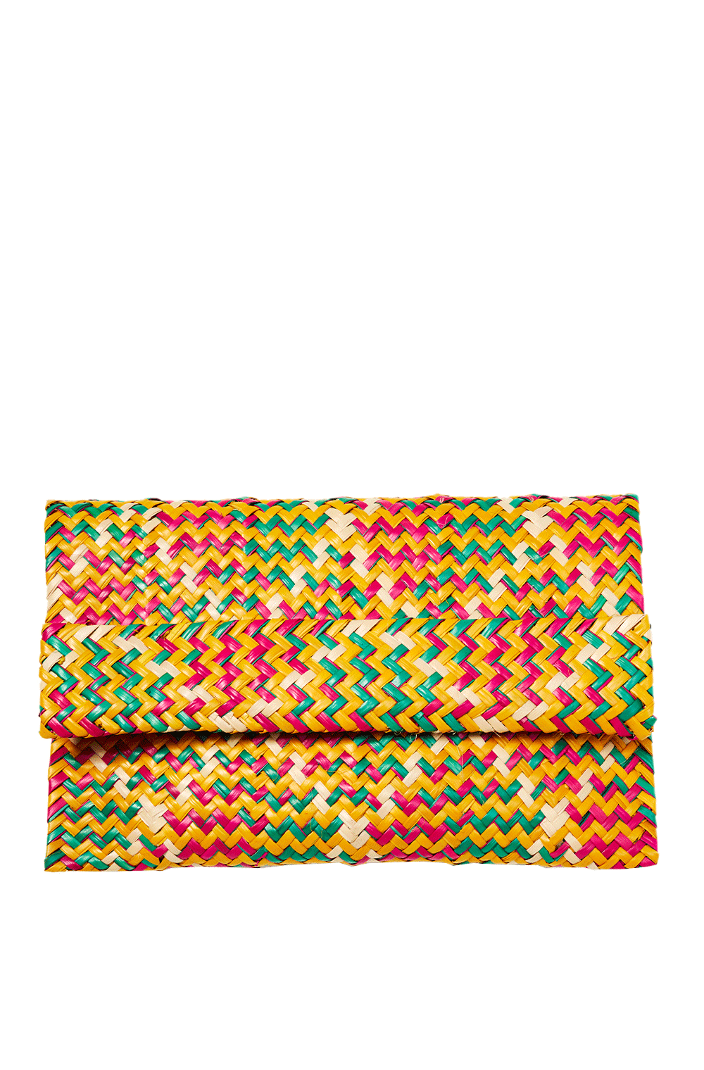 Multicolor Raffia Clutch